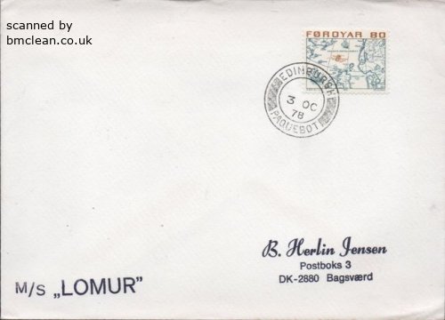 (image for) 1978 Paquebot Cover to Denmark