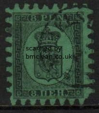 (image for) 1866 8p Black/ Blue Green F/U (Cert.) [16203]
