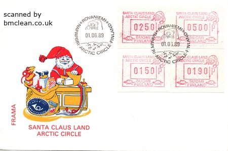 (image for) 1989 Santa Claus FRAMA Labels (FDC)