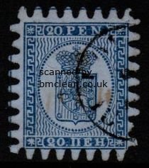 (image for) 1866 20 penni Blue F/Used [25647]