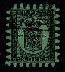 (image for) 1866 8p Black and Green F/Used [25648]