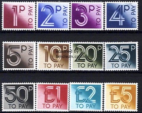 (image for) 1982 Postage Due Set