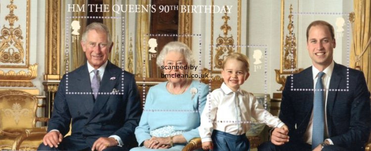 (image for) 2016 Queen's 90th Birthday (M/S)