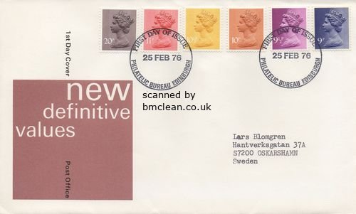 (image for) 1976 9p, 9½p, 10p, 10½p, 11p, & 20p