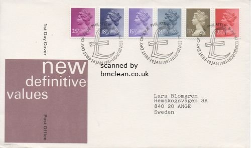 (image for) 1981 2½p, 11½p, 14p, 15½p, 18p & 25p