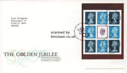 (image for) 2002 The Golden Jubilee Pane FDC