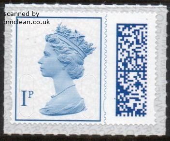 (image for) 1p Blue Barcode Machin