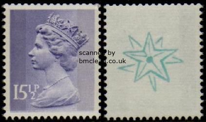 (image for) 15½p Pale violet 2 Side Bands Type 1 Underprint