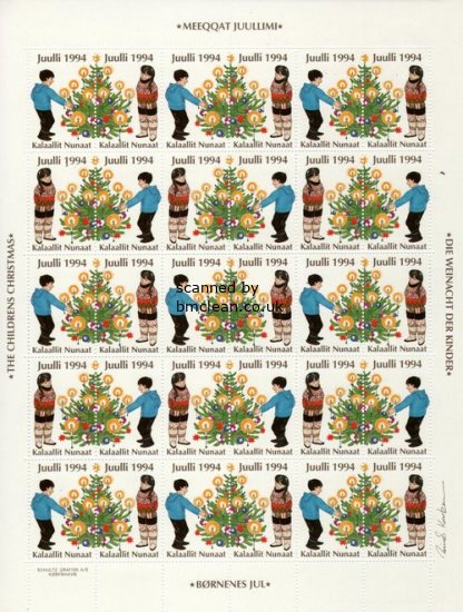 (image for) 1994 Christmas Seals Sheet (Imperf.)