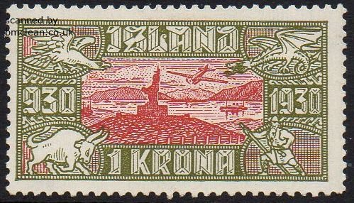 (image for) 1 Kr. Red and Olive Green