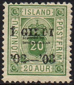 (image for) 1902 Official I GILDI 20a Green Perf 12½