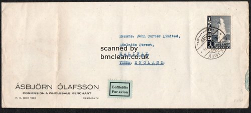 (image for) 1947 Airmail Cover ICELAND - U.K.
