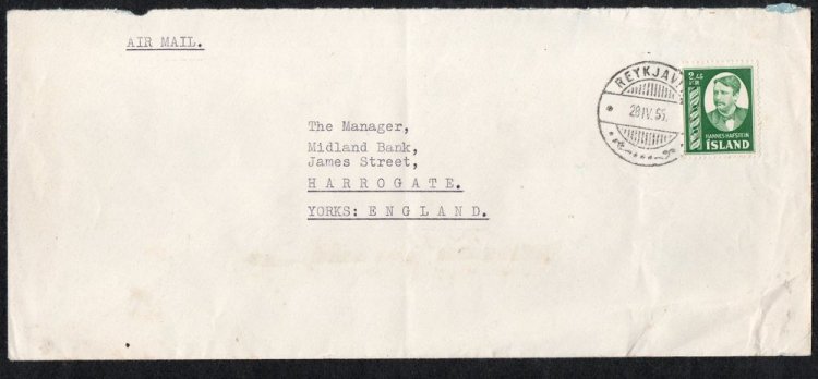(image for) 1955 Airmail Cover ICELAND - U.K. - Click Image to Close