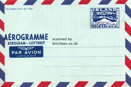 (image for) 1957 Aerogram Mint