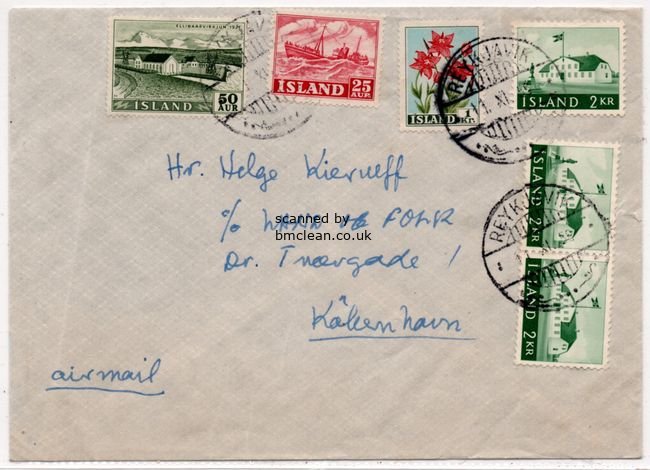 (image for) 1959 Airmail Cover to Copenhagen
