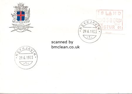 (image for) 1983 Type A 500a Machine Label POSTUR 01 FDC