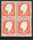 (image for) 1911 25a Orange Block of 4 U/M