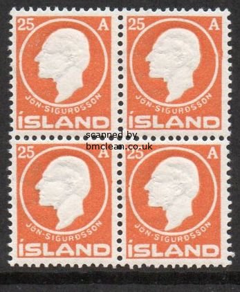 (image for) 1911 25a Orange Block of 4 U/M