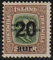 (image for) 1922 20a on 25a Green & Brown 2