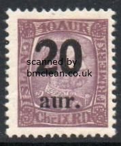 (image for) 1922 20a on 40a Mauve