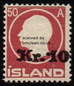 (image for) 1925 10 Kr on 50a Claret