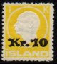 (image for) 1924 10 Kr on 1 Kr Yellow