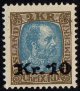 (image for) 1929 10 Kr on 2 Kr Blue & Brown