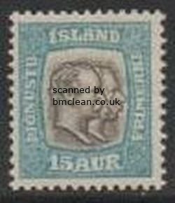 (image for) 1918 Official 15a Pale Blue (Crosses Wmk.)