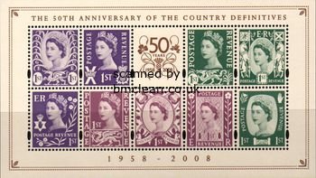 (image for) 2008 Anniv. of Country Definitives M/S