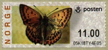 (image for) Butterfly Labels Scarce Copper 11.00 Kr.