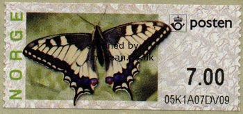 (image for) Butterfly Labels Swallowtail 7.00 Kr.