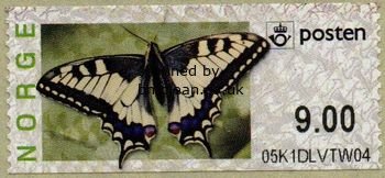 (image for) Butterfly Labels Swallowtail 9.00 Kr.