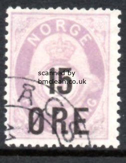 (image for) 1908 15ö on 4sk Bright Mauve (F/U)