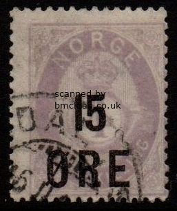 (image for) 1908 15ö on 4sk Mauve (F/U)