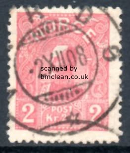(image for) 1907 Haakon VII 2 Kr Red Die A (F/U)