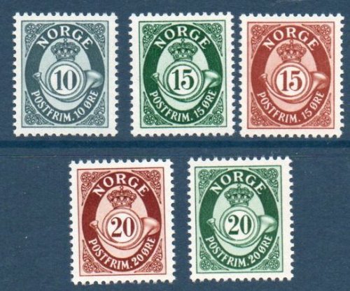 (image for) 1950 to 1952 Posthorns (5v)