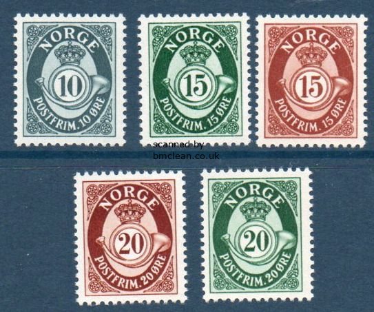 (image for) 1950 to 1952 Posthorns (5v)