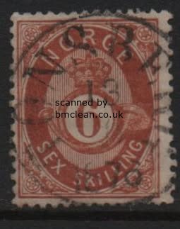 (image for) 1875 6sk Brown Posthorn F/U [4403]