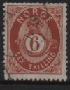 (image for) 1875 6sk Brown Posthorn F/U [4405]