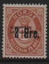(image for) 1888 2 Øre. on 12ø Yellow-brown
