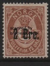 (image for) 1888 2 Øre. on 12ø Bistre-Brown