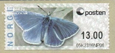 (image for) Butterfly Labels Common Blue 13.00 Kr.