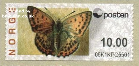 (image for) Butterfly Labels Scarce Copper 10.00 Kr.