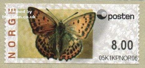 (image for) Butterfly Labels Scarce Copper 8.00 Kr.