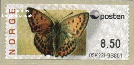 (image for) Butterfly Labels Scarce Copper 8.50 Kr.