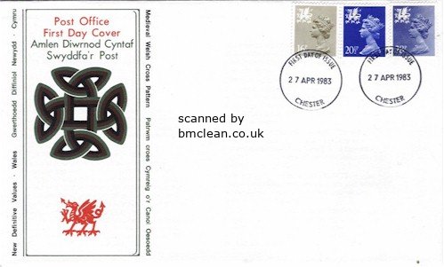 (image for) 1983 Wales 16p 20½p 28p