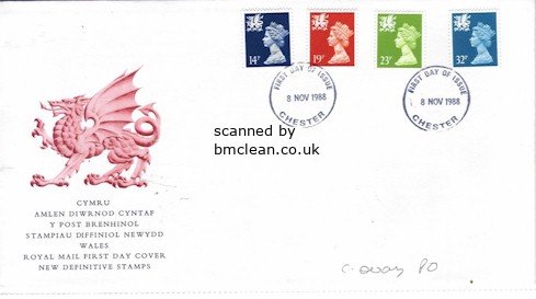 (image for) 1988 Wales 14p 19p 23p 32p