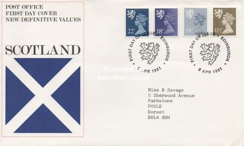(image for) 1981 Scotland 11½p 14p 18p 22p