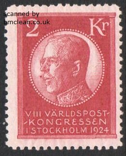 (image for) 1924 8th U.P.U. Congress 2 Kr. Red