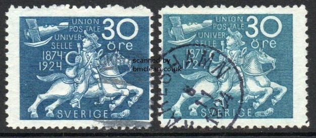 (image for) 1924 50th Anniversary of U.P.U. 30ø Blue (Both Shades)